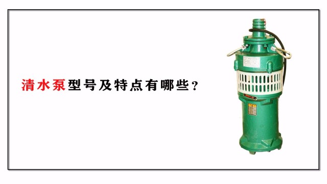<i style='color:red'>清水泵</i>型號及特點有哪些？